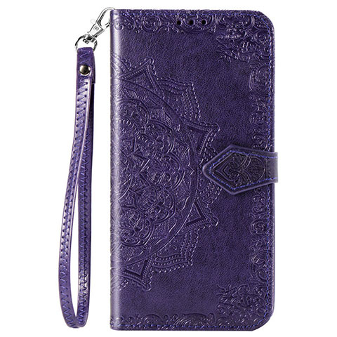 Funda de Cuero Cartera con Soporte Carcasa L18 para Huawei Y7p Morado