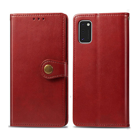 Funda de Cuero Cartera con Soporte Carcasa L18 para Samsung Galaxy A41 Rojo