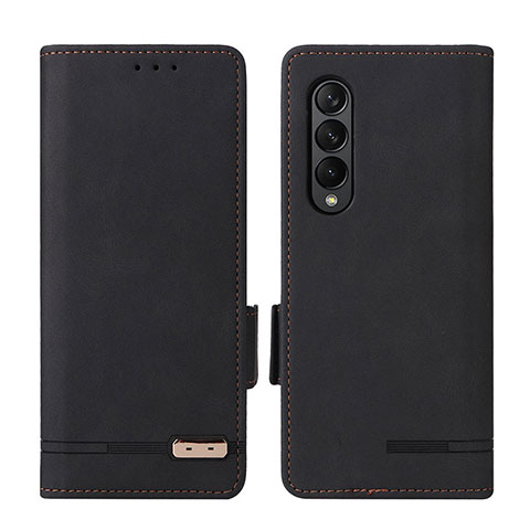 Funda de Cuero Cartera con Soporte Carcasa L18Z para Samsung Galaxy Z Fold3 5G Negro