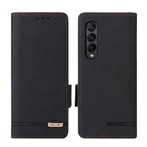 Funda de Cuero Cartera con Soporte Carcasa L18Z para Samsung Galaxy Z Fold4 5G Negro