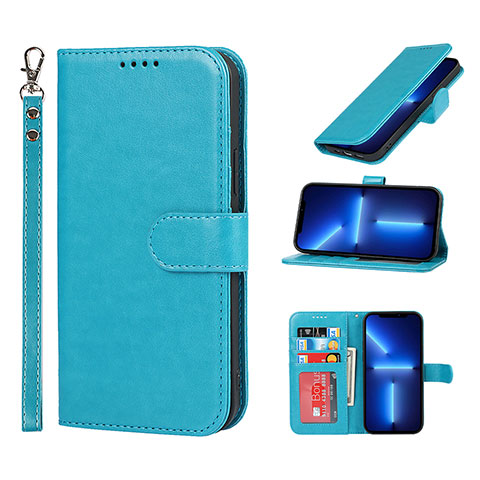 Funda de Cuero Cartera con Soporte Carcasa L19 para Apple iPhone 13 Pro Azul Cielo