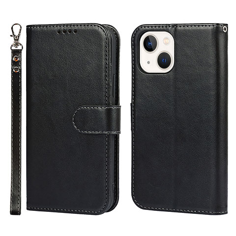 Funda de Cuero Cartera con Soporte Carcasa L19 para Apple iPhone 15 Plus Negro