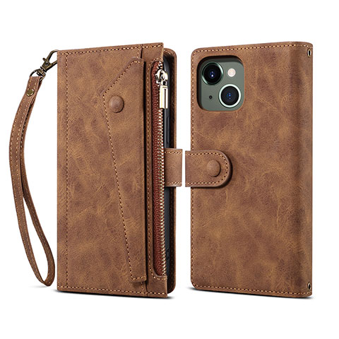 Funda de Cuero Cartera con Soporte Carcasa L20 para Apple iPhone 13 Mini Marron