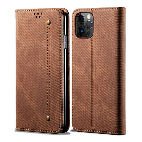 Funda de Cuero Cartera con Soporte Carcasa L22 para Apple iPhone 13 Pro Max Marron