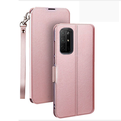 Funda de Cuero Cartera con Soporte Carcasa L22 para Huawei Honor 30S Oro Rosa