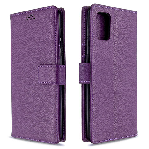 Funda de Cuero Cartera con Soporte Carcasa L22 para Samsung Galaxy A71 5G Morado