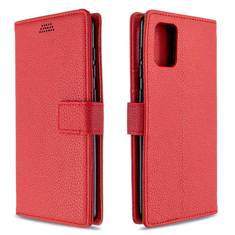 Funda de Cuero Cartera con Soporte Carcasa L22 para Samsung Galaxy A71 5G Rojo