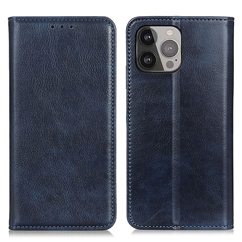 Funda de Cuero Cartera con Soporte Carcasa L25 para Apple iPhone 14 Pro Azul