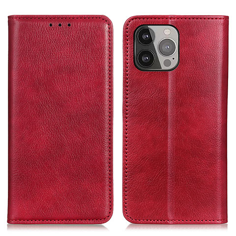 Funda de Cuero Cartera con Soporte Carcasa L25 para Apple iPhone 14 Pro Max Rojo