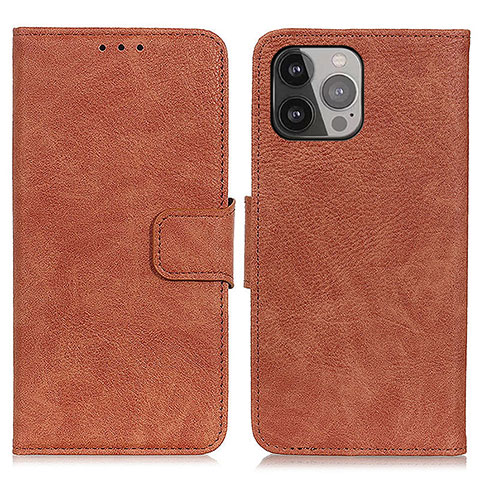 Funda de Cuero Cartera con Soporte Carcasa L27 para Apple iPhone 13 Pro Marron