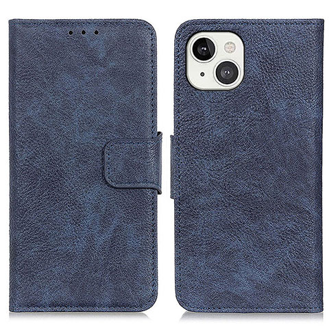 Funda de Cuero Cartera con Soporte Carcasa L27 para Apple iPhone 15 Azul