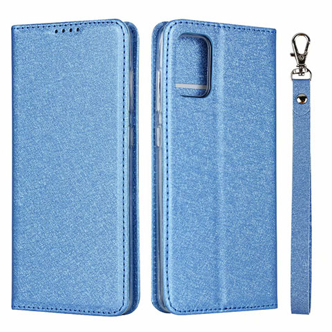 Funda de Cuero Cartera con Soporte Carcasa L27 para Samsung Galaxy A71 5G Azul Cielo