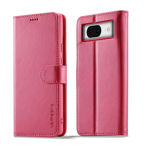 Funda de Cuero Cartera con Soporte Carcasa LC1 para Google Pixel 7a 5G Rosa Roja