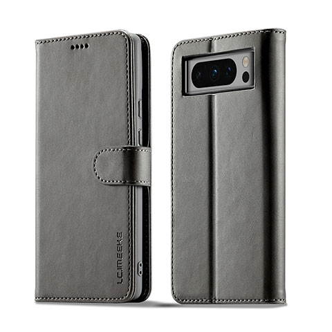 Funda de Cuero Cartera con Soporte Carcasa LC1 para Google Pixel 8 Pro 5G Gris