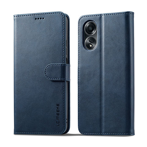 Funda de Cuero Cartera con Soporte Carcasa LC1 para Oppo A18 Azul