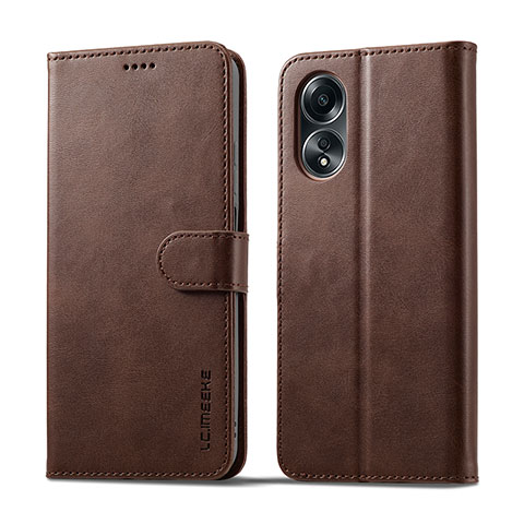 Funda de Cuero Cartera con Soporte Carcasa LC1 para Oppo A38 Marron