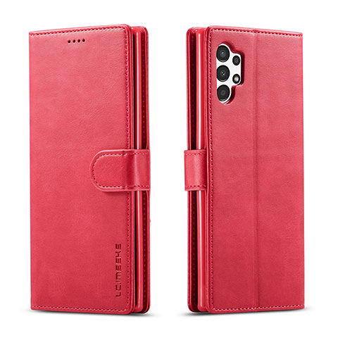 Funda de Cuero Cartera con Soporte Carcasa LC1 para Samsung Galaxy A13 4G Rosa Roja