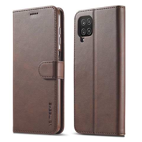 Funda de Cuero Cartera con Soporte Carcasa LC1 para Samsung Galaxy A22 4G Marron