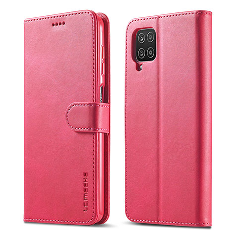 Funda de Cuero Cartera con Soporte Carcasa LC1 para Samsung Galaxy A22 4G Rosa Roja