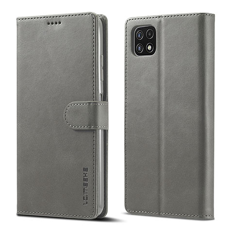 Funda de Cuero Cartera con Soporte Carcasa LC1 para Samsung Galaxy A22s 5G Gris