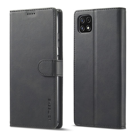 Funda de Cuero Cartera con Soporte Carcasa LC1 para Samsung Galaxy A22s 5G Negro