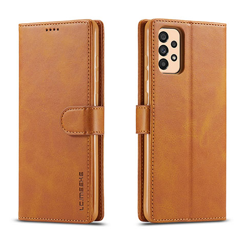 Funda de Cuero Cartera con Soporte Carcasa LC1 para Samsung Galaxy A33 5G Marron Claro