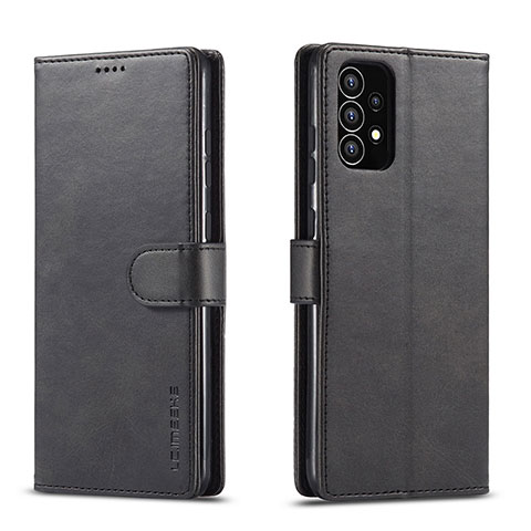 Funda de Cuero Cartera con Soporte Carcasa LC1 para Samsung Galaxy A53 5G Negro