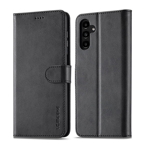 Funda de Cuero Cartera con Soporte Carcasa LC1 para Samsung Galaxy Jump3 5G Negro