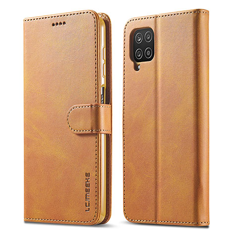 Funda de Cuero Cartera con Soporte Carcasa LC1 para Samsung Galaxy M32 4G Marron Claro