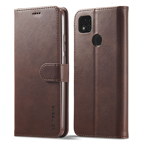 Funda de Cuero Cartera con Soporte Carcasa LC1 para Xiaomi POCO C3 Marron