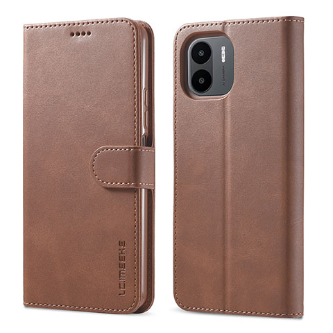 Funda de Cuero Cartera con Soporte Carcasa LC1 para Xiaomi Poco C51 Marron