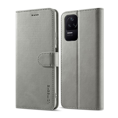 Funda de Cuero Cartera con Soporte Carcasa LC1 para Xiaomi Poco F4 5G Gris