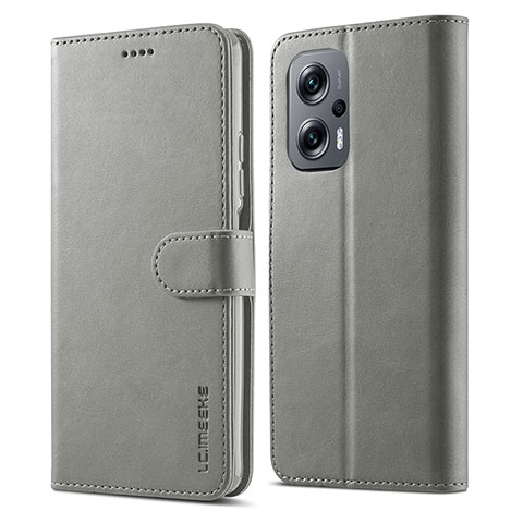 Funda de Cuero Cartera con Soporte Carcasa LC1 para Xiaomi Poco X4 GT 5G Gris