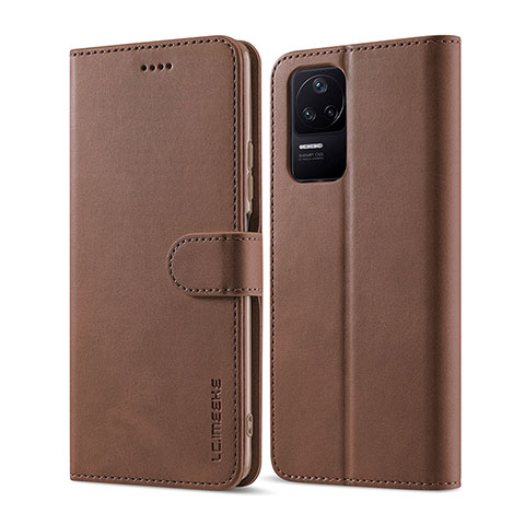 Funda de Cuero Cartera con Soporte Carcasa LC1 para Xiaomi Redmi K40S 5G Marron