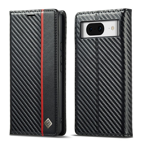 Funda de Cuero Cartera con Soporte Carcasa LC2 para Google Pixel 8a 5G Negro