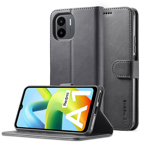 Funda de Cuero Cartera con Soporte Carcasa LC2 para Xiaomi Poco C51 Negro