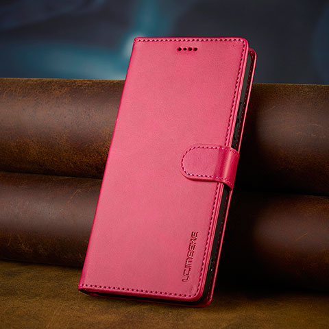 Funda de Cuero Cartera con Soporte Carcasa LC2 para Xiaomi Poco C65 Rosa Roja