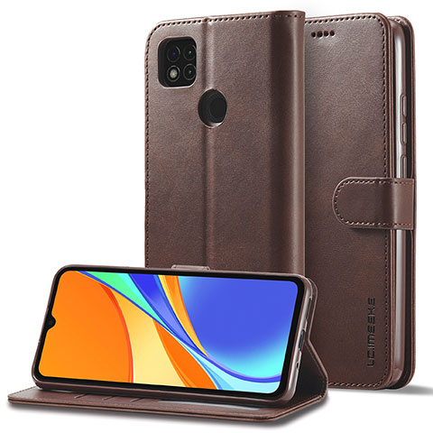 Funda de Cuero Cartera con Soporte Carcasa LC2 para Xiaomi Redmi 10A 4G Marron