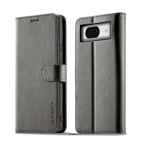 Funda de Cuero Cartera con Soporte Carcasa LC4 para Google Pixel 8a 5G Gris