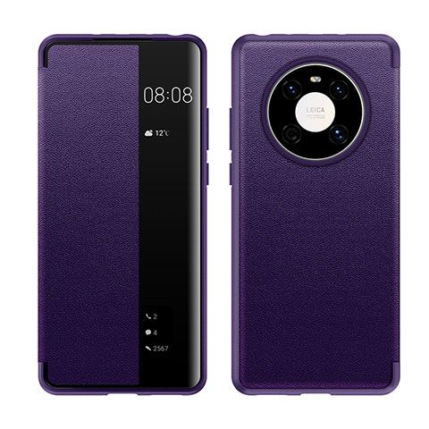 Funda de Cuero Cartera con Soporte Carcasa LF1 para Huawei Mate 40 Morado