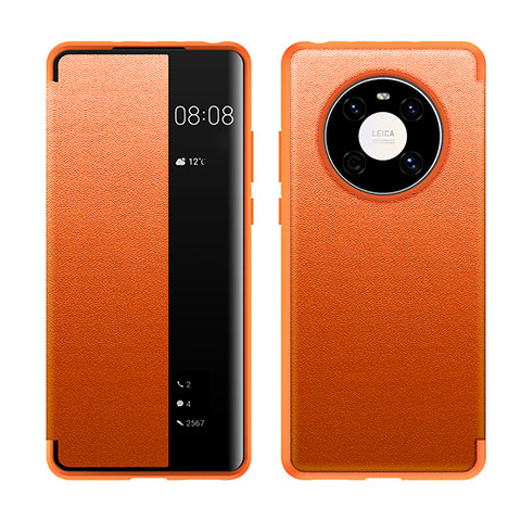 Funda de Cuero Cartera con Soporte Carcasa LF1 para Huawei Mate 40 Pro Naranja