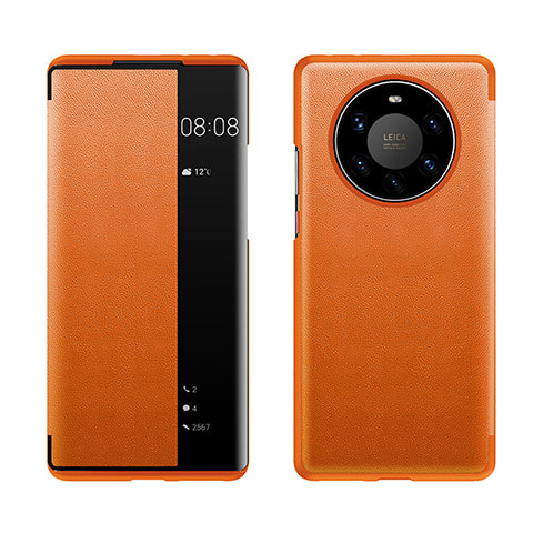 Funda de Cuero Cartera con Soporte Carcasa LF1 para Huawei Mate 40 Pro+ Plus Naranja