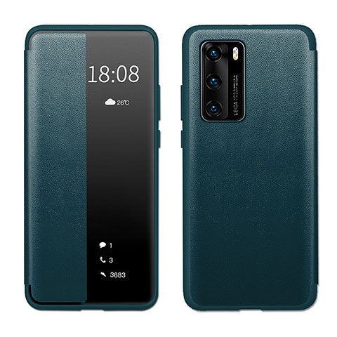 Funda de Cuero Cartera con Soporte Carcasa LF1 para Huawei P40 Verde