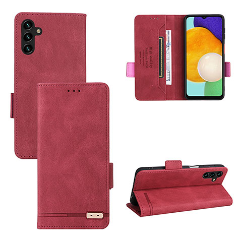 Funda de Cuero Cartera con Soporte Carcasa LZ3 para Samsung Galaxy A04s Rojo