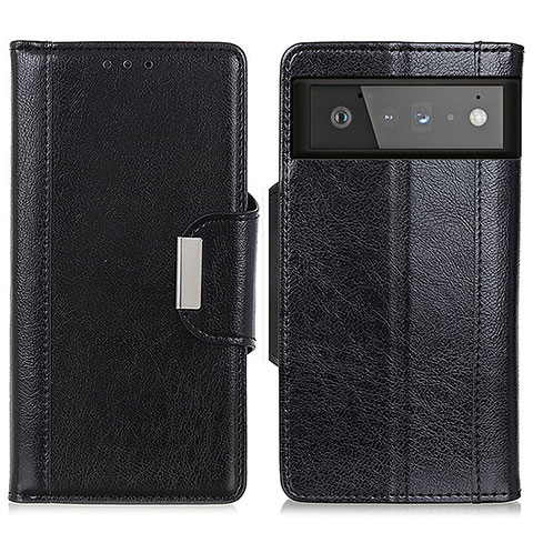 Funda de Cuero Cartera con Soporte Carcasa M01L para Google Pixel 6 5G Negro