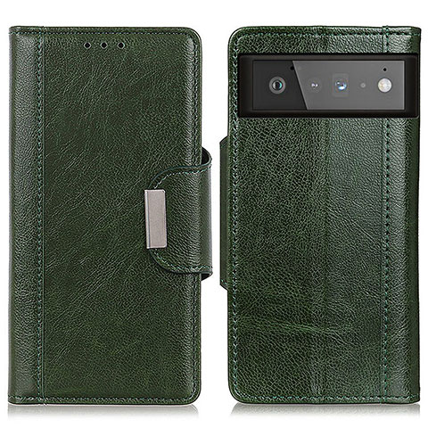 Funda de Cuero Cartera con Soporte Carcasa M01L para Google Pixel 6 5G Verde