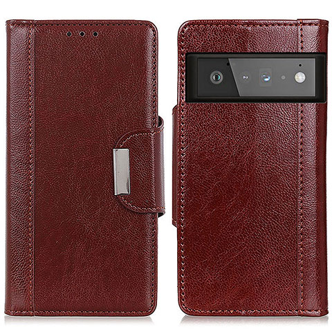 Funda de Cuero Cartera con Soporte Carcasa M01L para Google Pixel 6 Pro 5G Marron