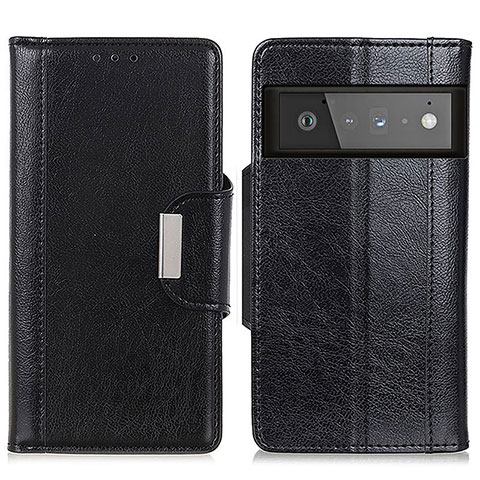 Funda de Cuero Cartera con Soporte Carcasa M01L para Google Pixel 6 Pro 5G Negro