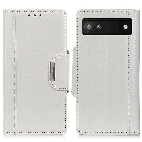 Funda de Cuero Cartera con Soporte Carcasa M01L para Google Pixel 6a 5G Blanco