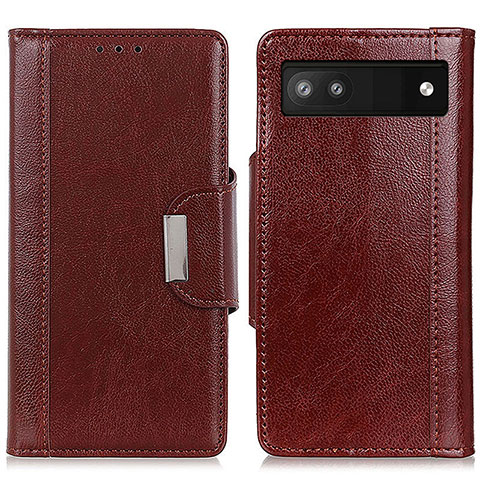 Funda de Cuero Cartera con Soporte Carcasa M01L para Google Pixel 6a 5G Marron